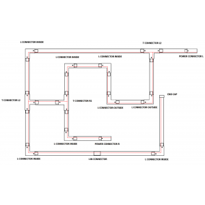 Led Railverlichting - Koppelstuk - I-vorm Intern - Zwart